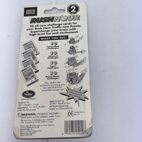 Rush Hour Traffic Jam Puzzle #2 Card Set 40 Cards  & Car Sealed 1997 Binary Arts - Picture 4 of 4